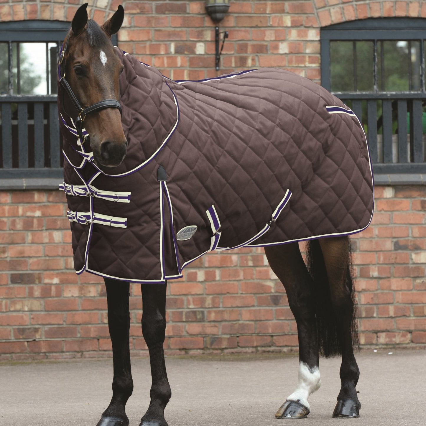 Weatherbeeta ComFiTec 1000D Diamond Quilt Detach-A-Neck Heavy Charcoal/Blue/White