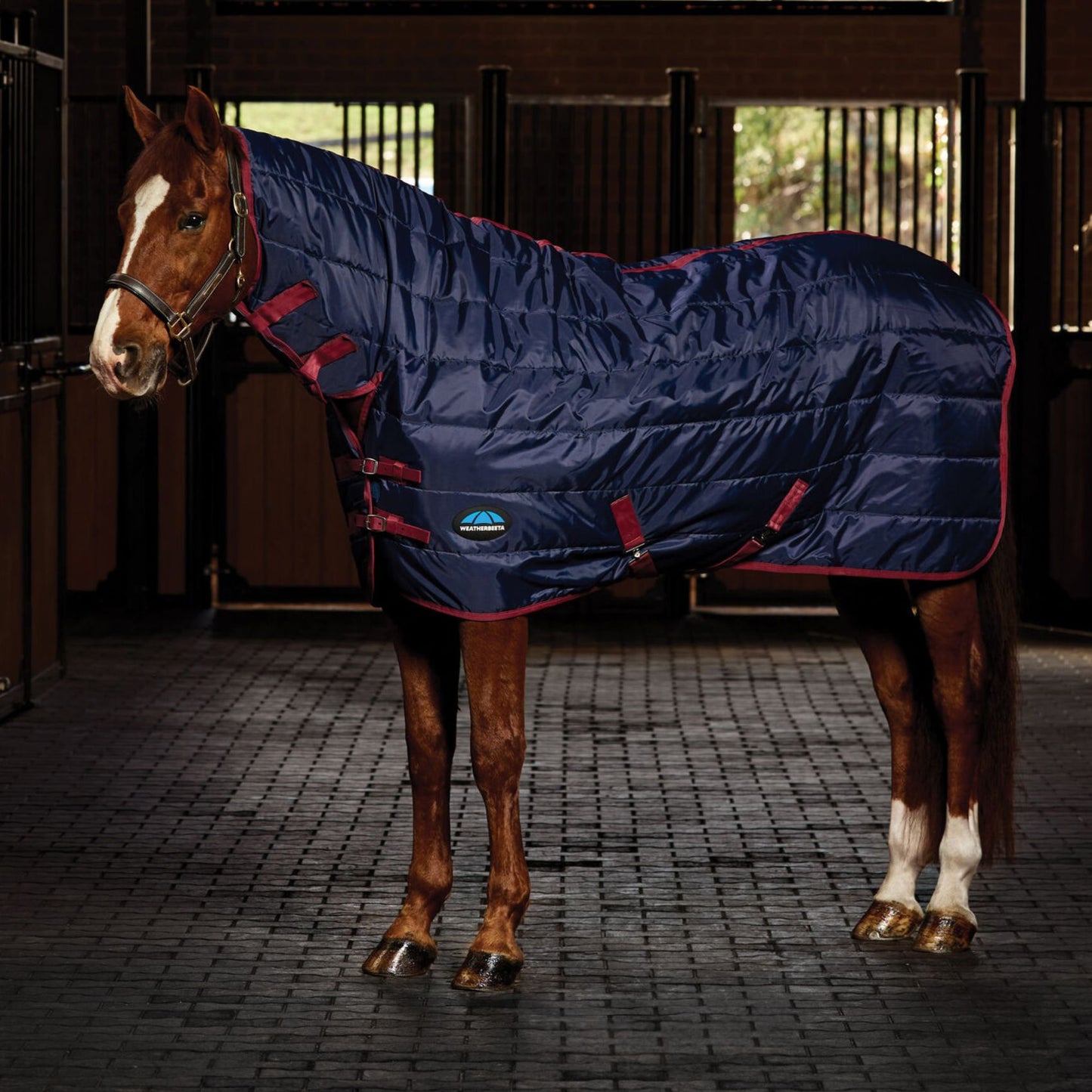 Weatherbeeta ComFiTec 210D Channel Quilt Stable Combo 100g Navy/Burgundy