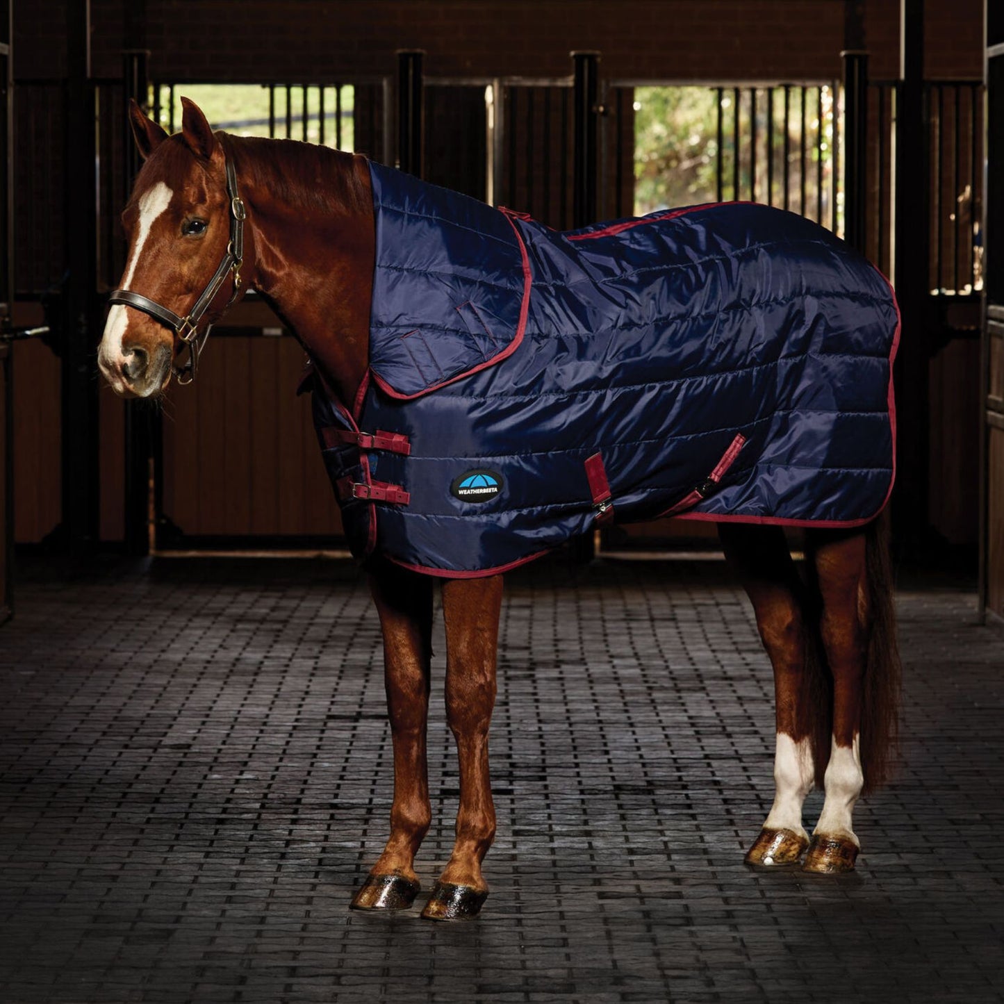 Weatherbeeta ComFiTec 210D Channel Quilt Stable Combo 100g Navy/Burgundy