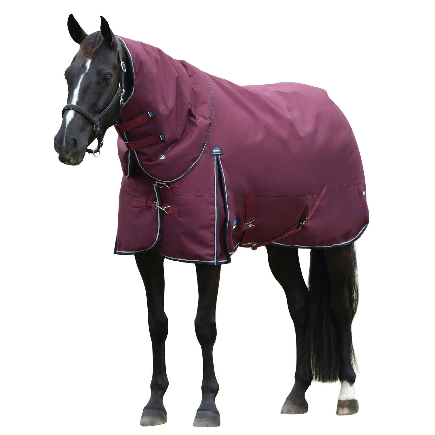 Weatherbeeta ComFiTec Essential Turnout Detach-A-Neck 220g Burgundy/Navy