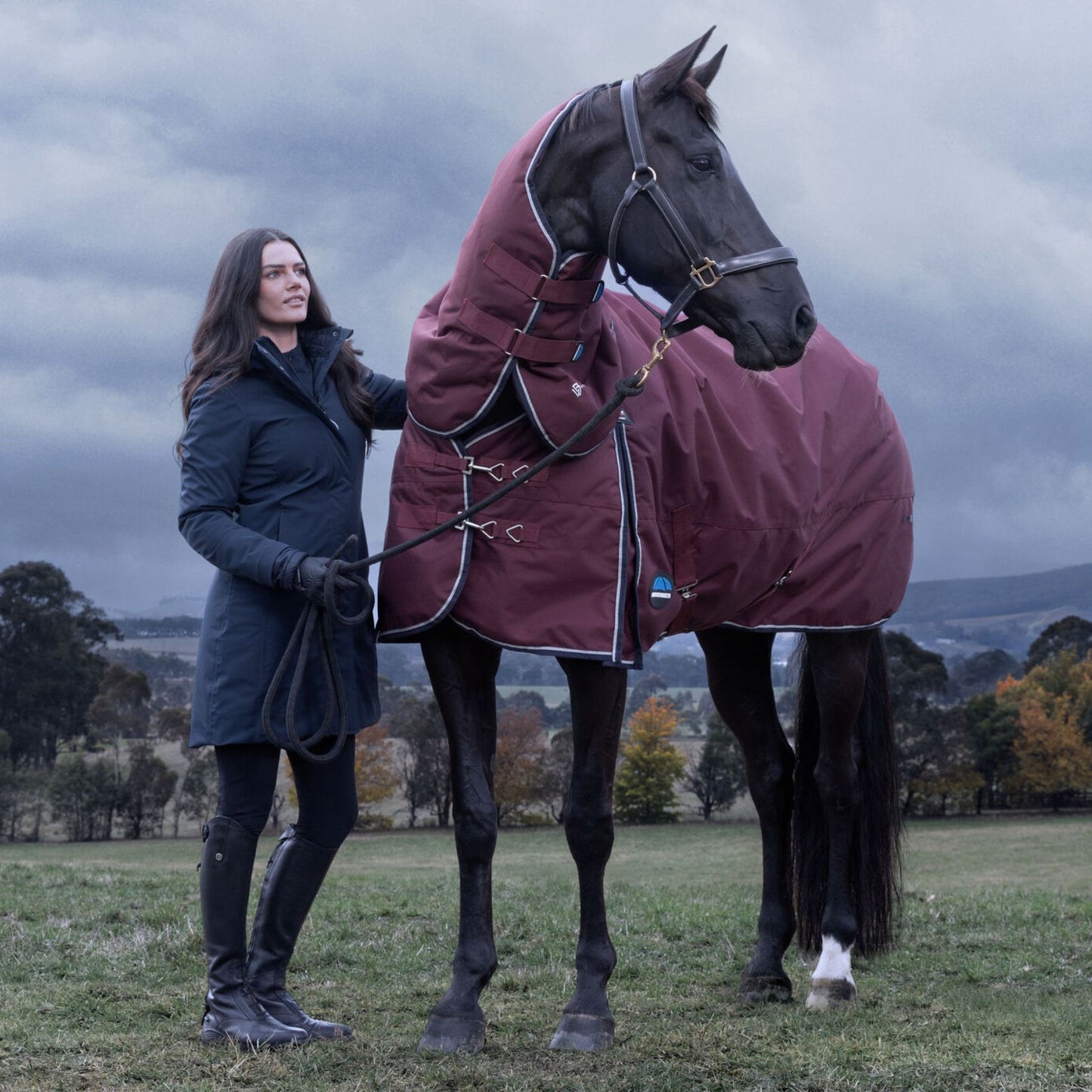 Weatherbeeta ComFiTec Essential Turnout Detach-A-Neck 220g Burgundy/Navy