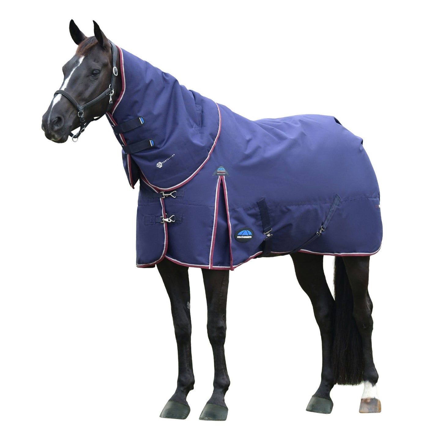 Weatherbeeta ComFiTec Essential Turnout Detach-A-Neck 50g Navy/Burgundy