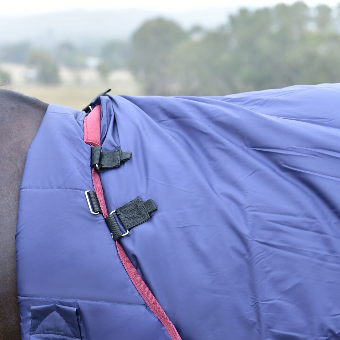 Weatherbeeta ComFiTec Essential Turnout Detach-A-Neck 50g Navy/Burgundy