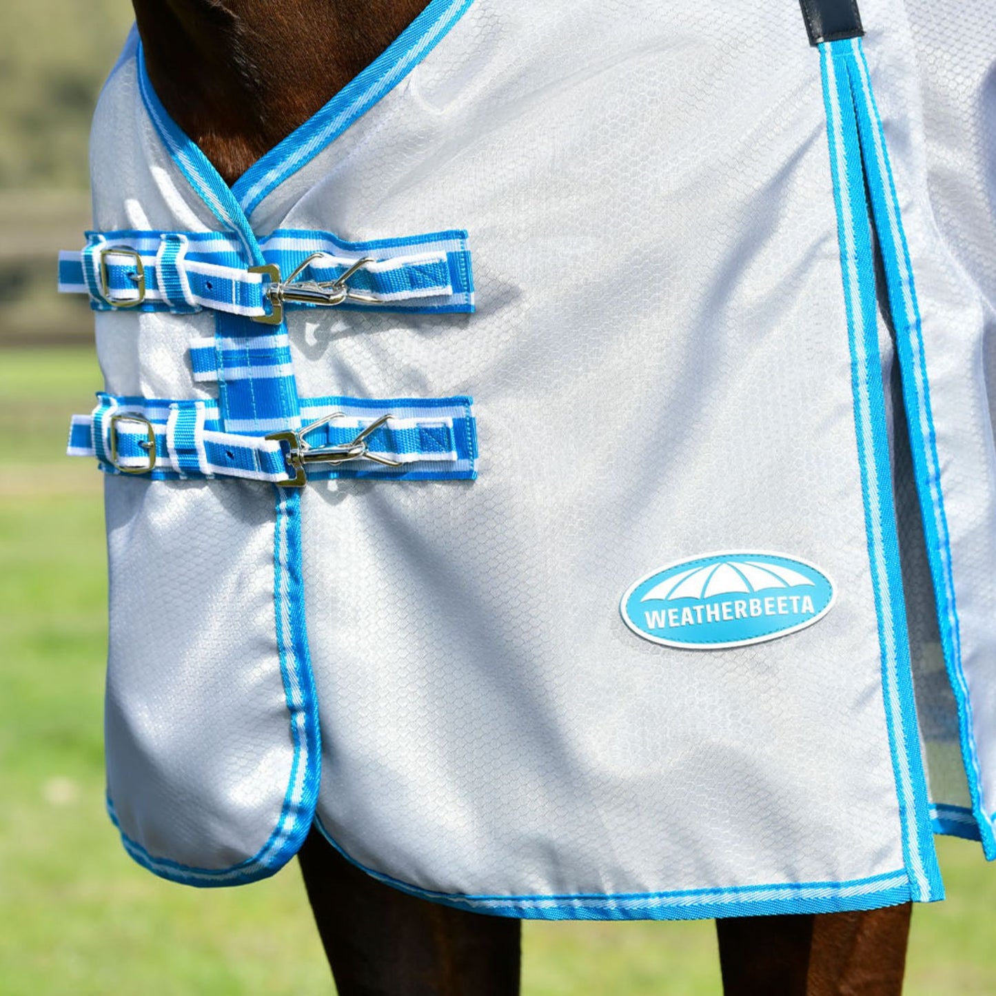 Weatherbeeta ComFiTec Hexi Shield Combo Silver/Teal Blue