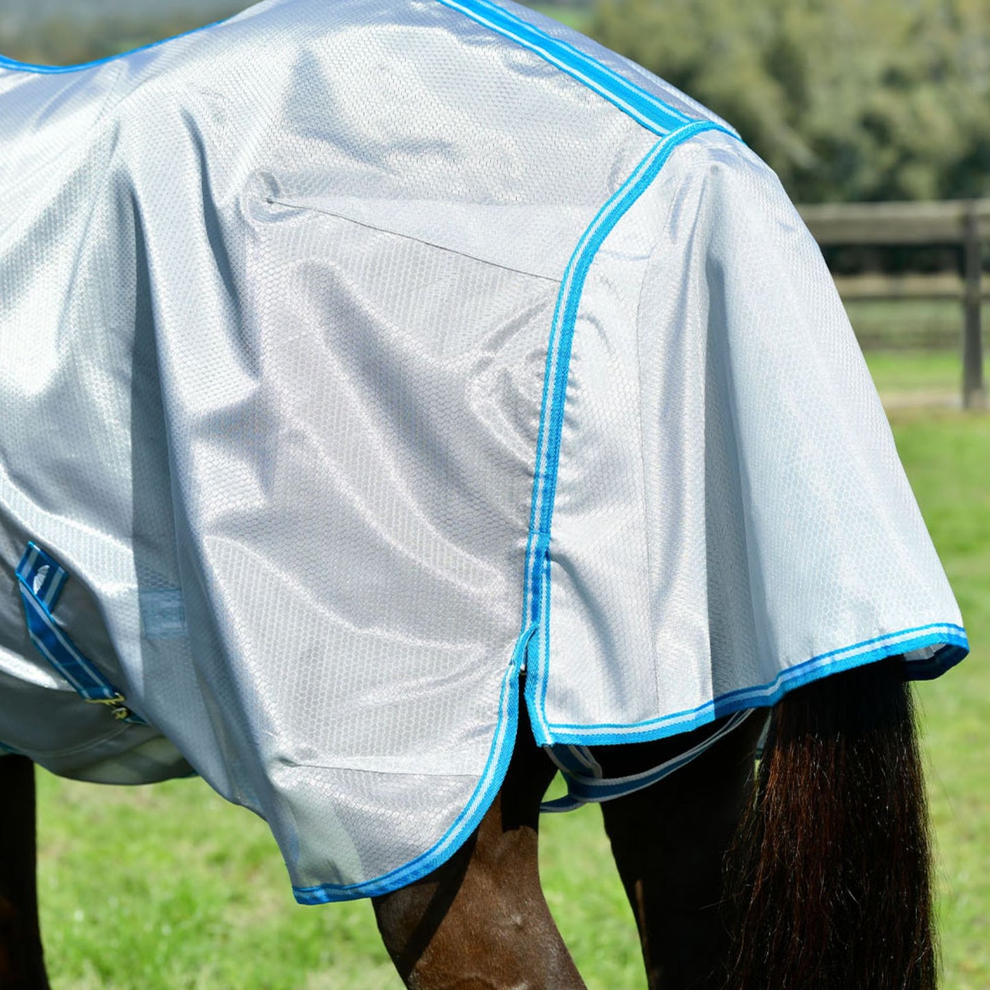 Weatherbeeta ComFiTec Hexi Shield Combo Silver/Teal Blue
