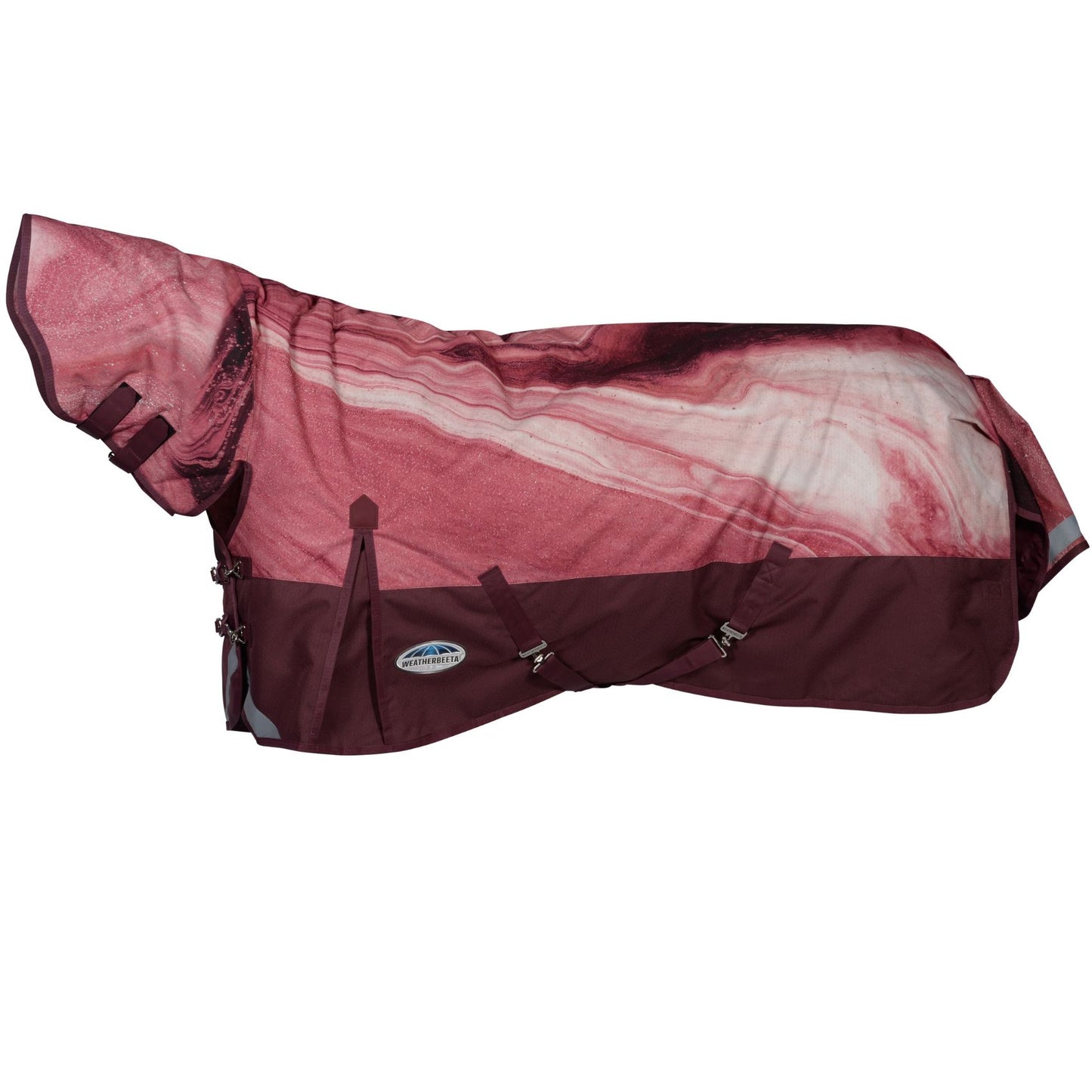 Weatherbeeta ComFiTec Plus Dynamic II Combo Medium Burgundy Swirl Marble Print