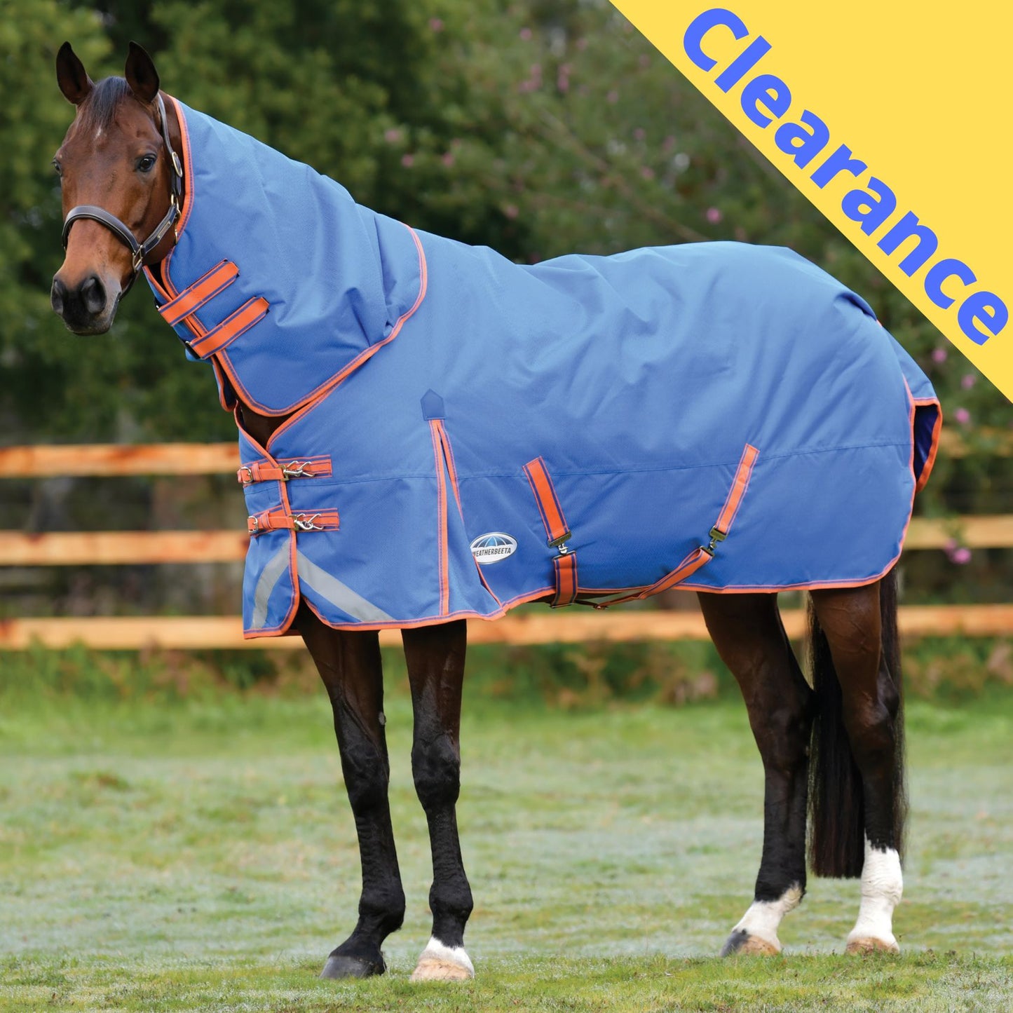Weatherbeeta ComFiTec Plus Dynamic II Detach-A-Neck Medium Royal Blue/Orange