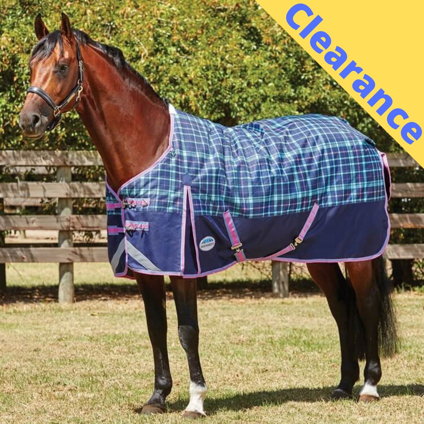 Weatherbeeta ComFiTec Plus Dynamic Standard Medium Navy/Light Blue/Purple Plaid