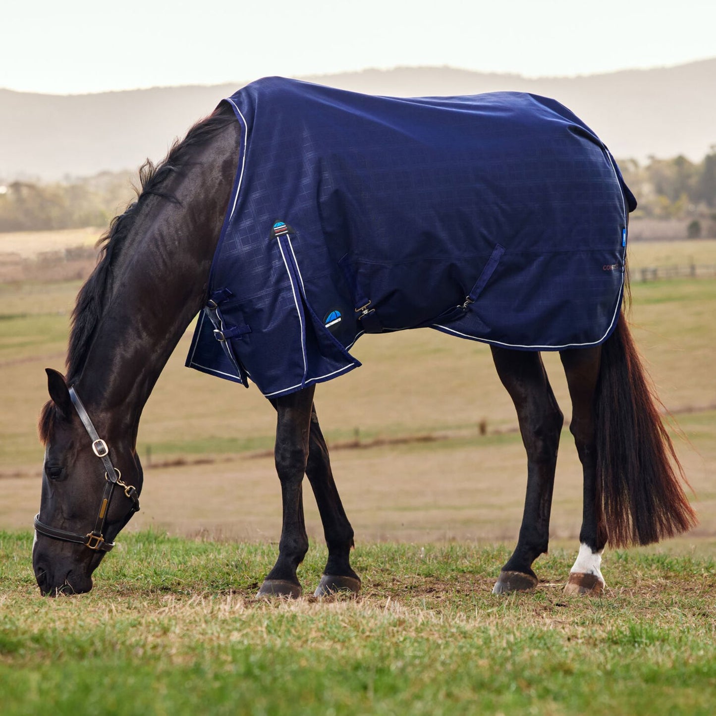 Weatherbeeta ComFiTec Prelim Turnout 220g Navy Embossed Plaid