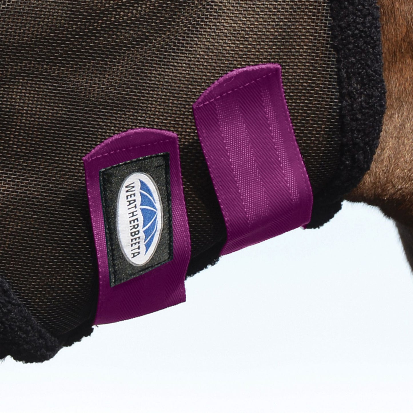 Weatherbeeta ComFiTec Deluxe Durable Mesh Mask with Ears Black/Purple