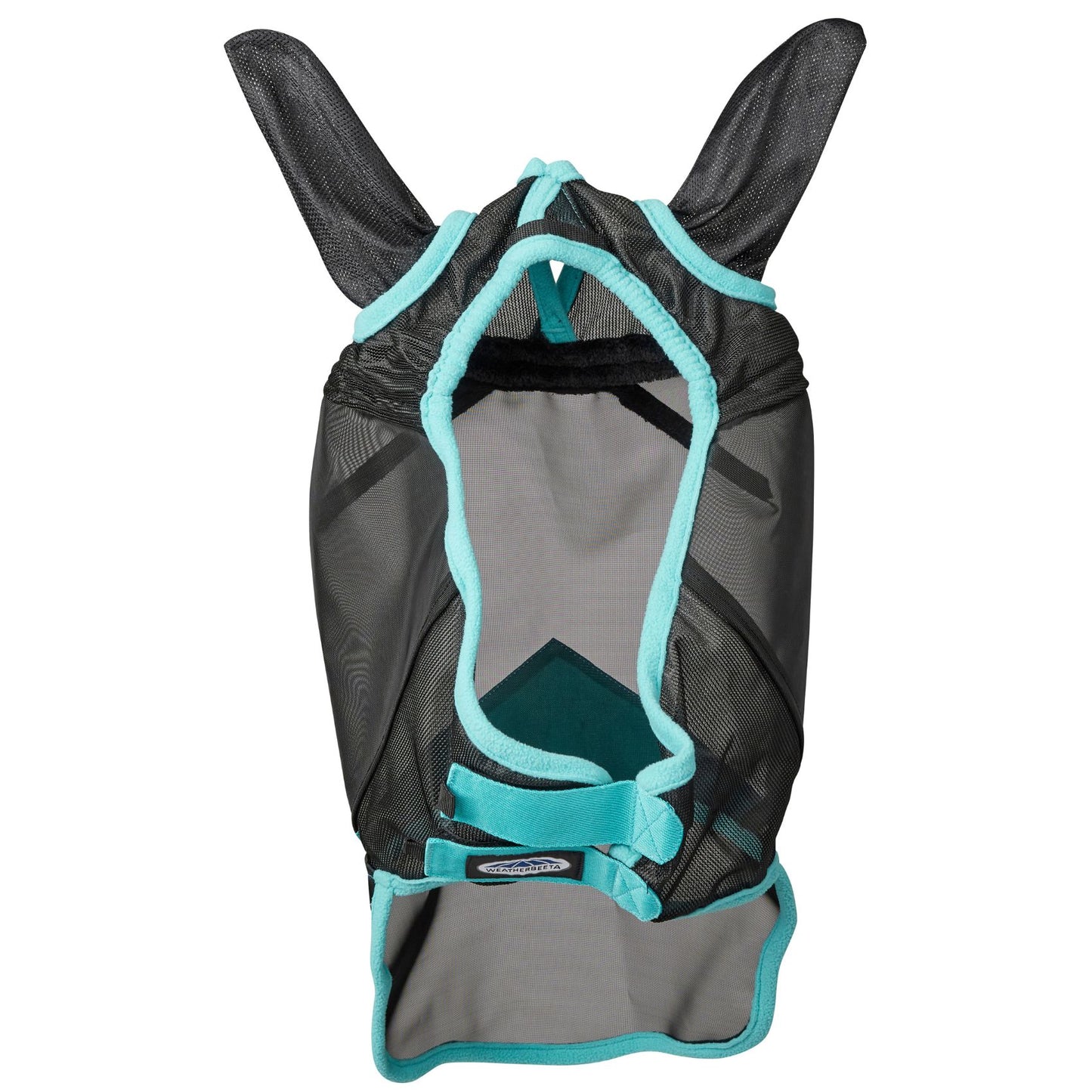 Weatherbeeta ComFiTec Deluxe Fine Mesh Mask with Ears & Nose Black/Turquoise