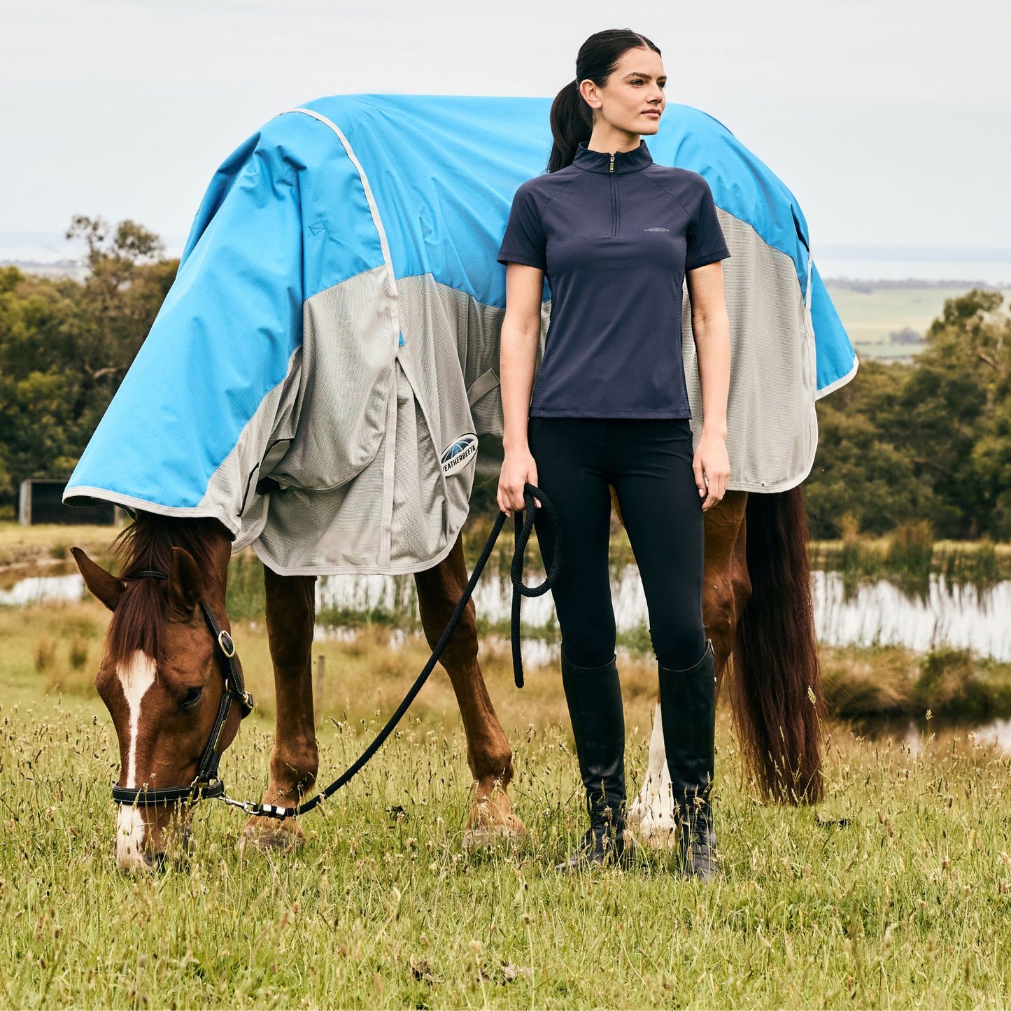 Weatherbeeta ComFiTec Dual Shield Detach-A-Neck Blue/Grey