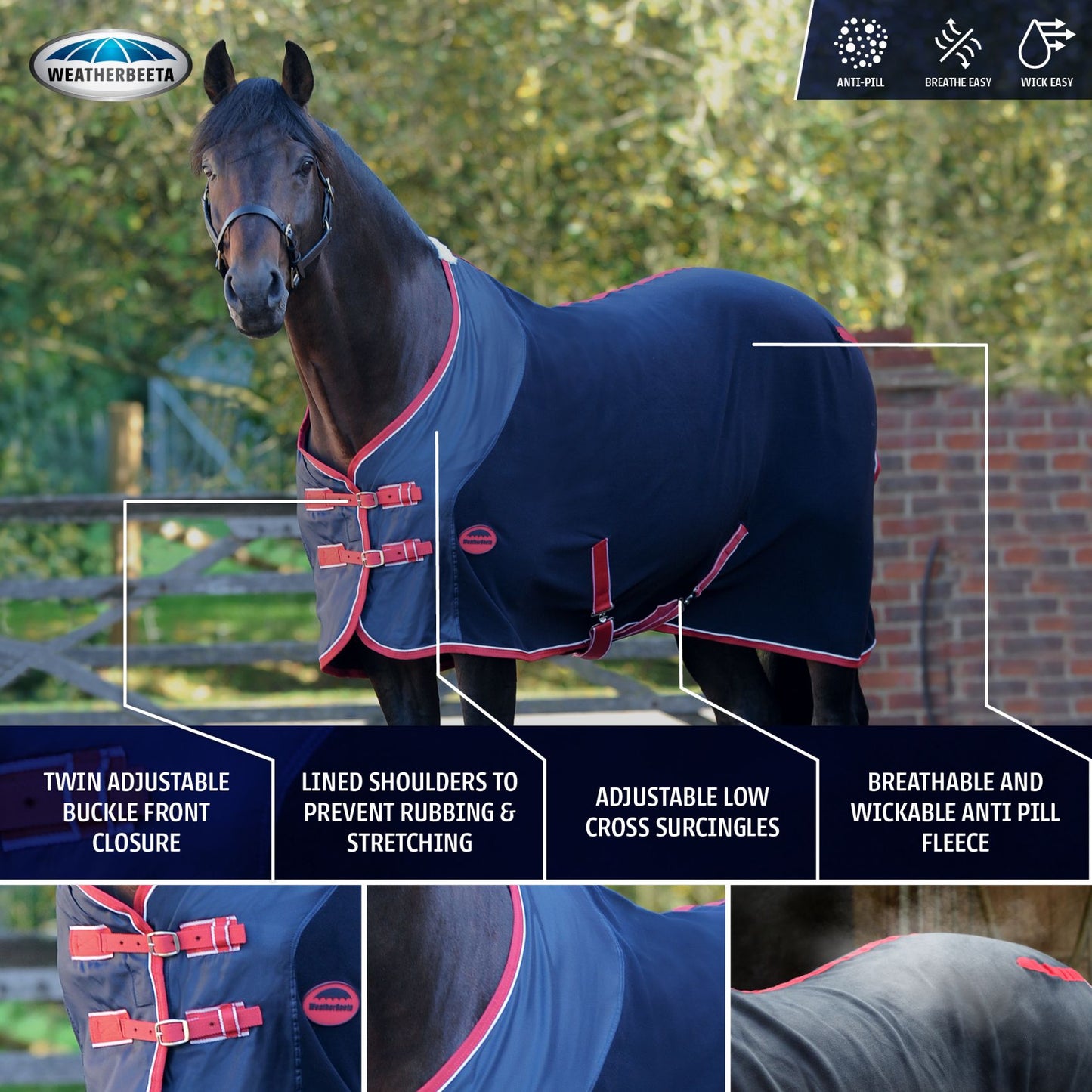 Weatherbeeta Polar Fleece Combo Cooler Blue/Grey