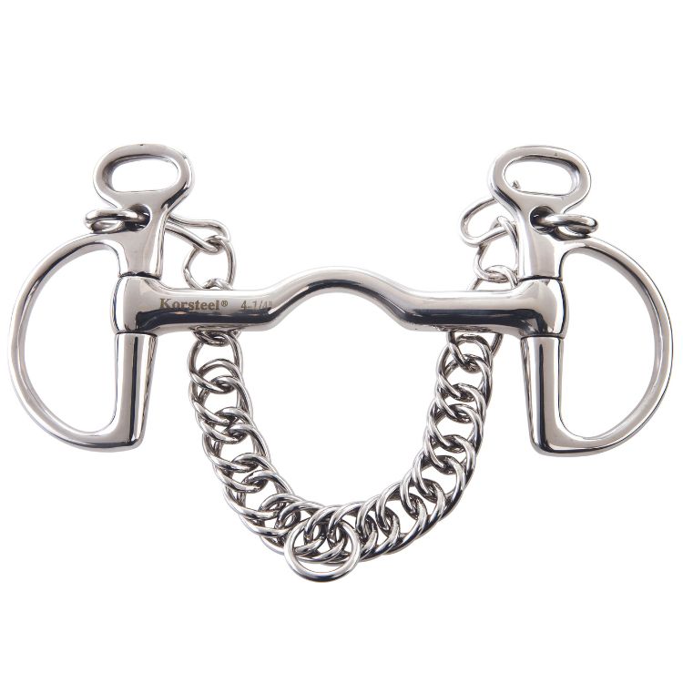 Korsteel Stainless Steel Cambridge Mouth Slotted Ring Kimblewick Bit