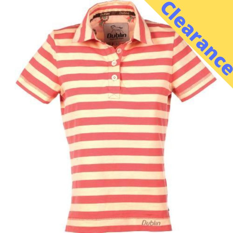 Dublin Caroline Polo Shirt Georgia Peach/Apricot Stripe