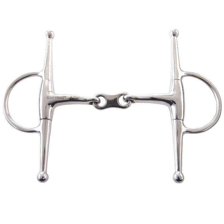 Korsteel Stainless Steel French Link Full Cheek Snaffle Bit