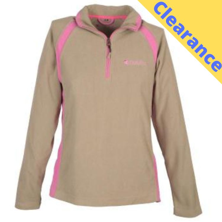 Dublin Half Zip Panel Fleece Stone/Fuchsia