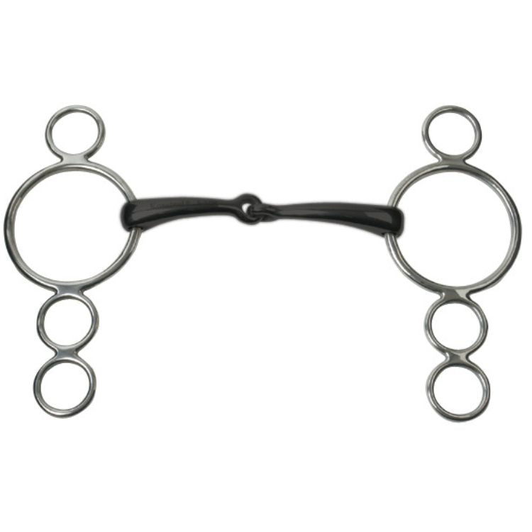 Korsteel Sweet Iron Jointed 3 Ring Dutch Gag Bit