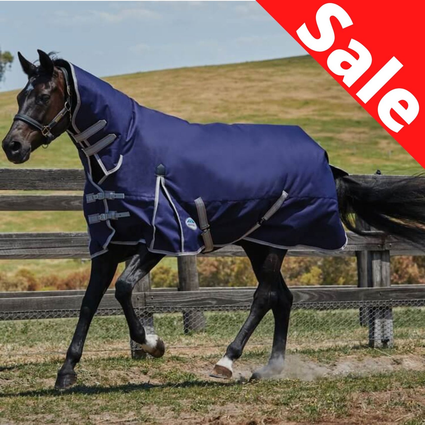 Weatherbeeta ComFiTec Essential Combo Lite Turnout Rug Navy/Silver/Red