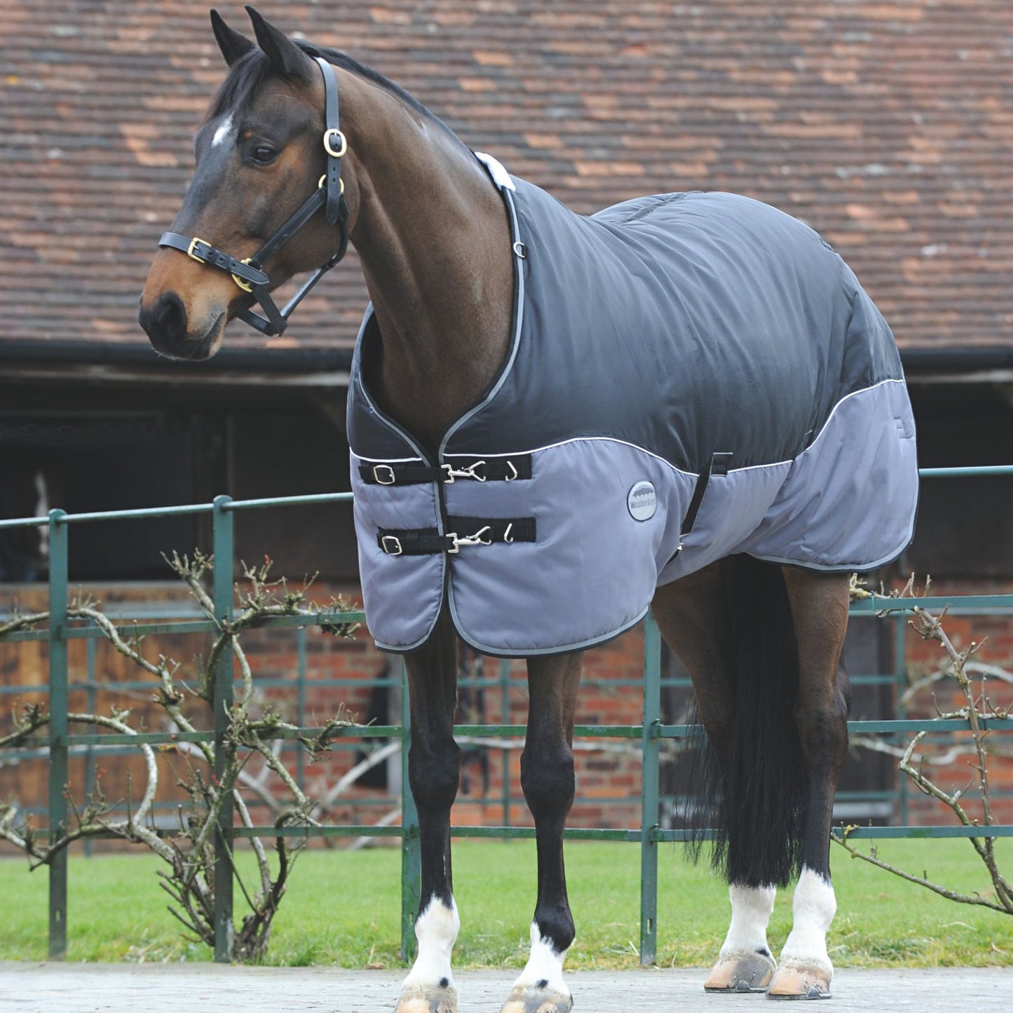Weatherbeeta Smooth Quilt with Belly Wrap 420D Standard Heavy Black/Grey