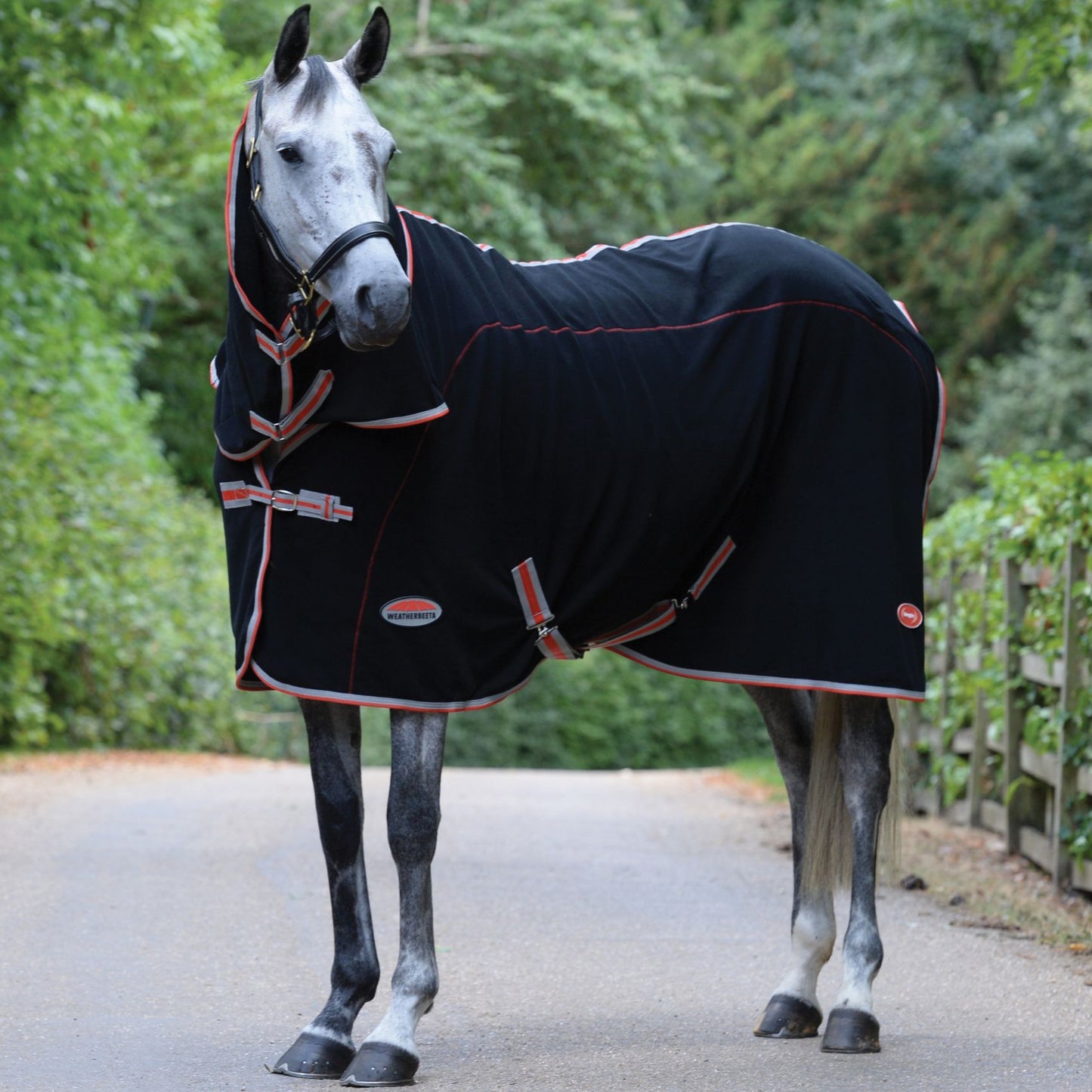 Weatherbeeta Therapy-Tec Fleece Combo Black/Silver/Red