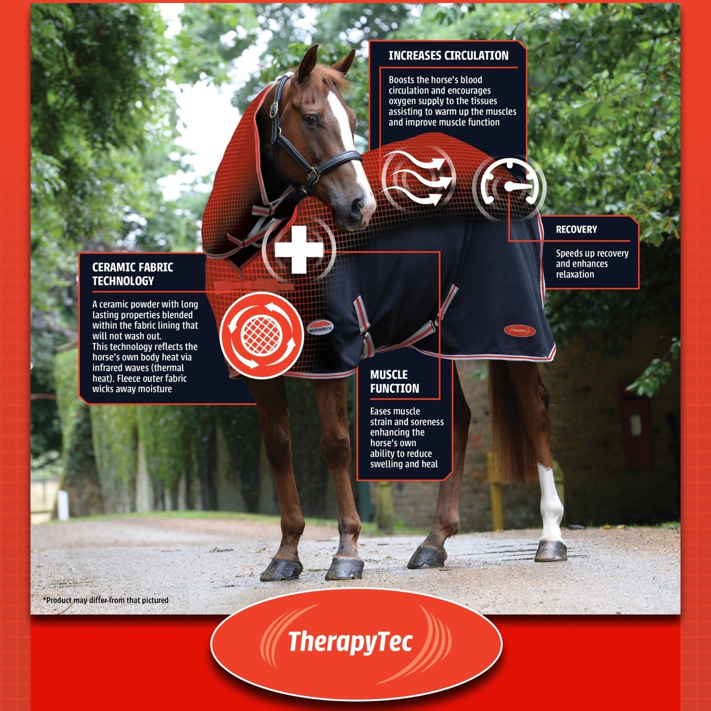 Weatherbeeta Therapy-Tec Quarter Sheet Black/Silver/Red