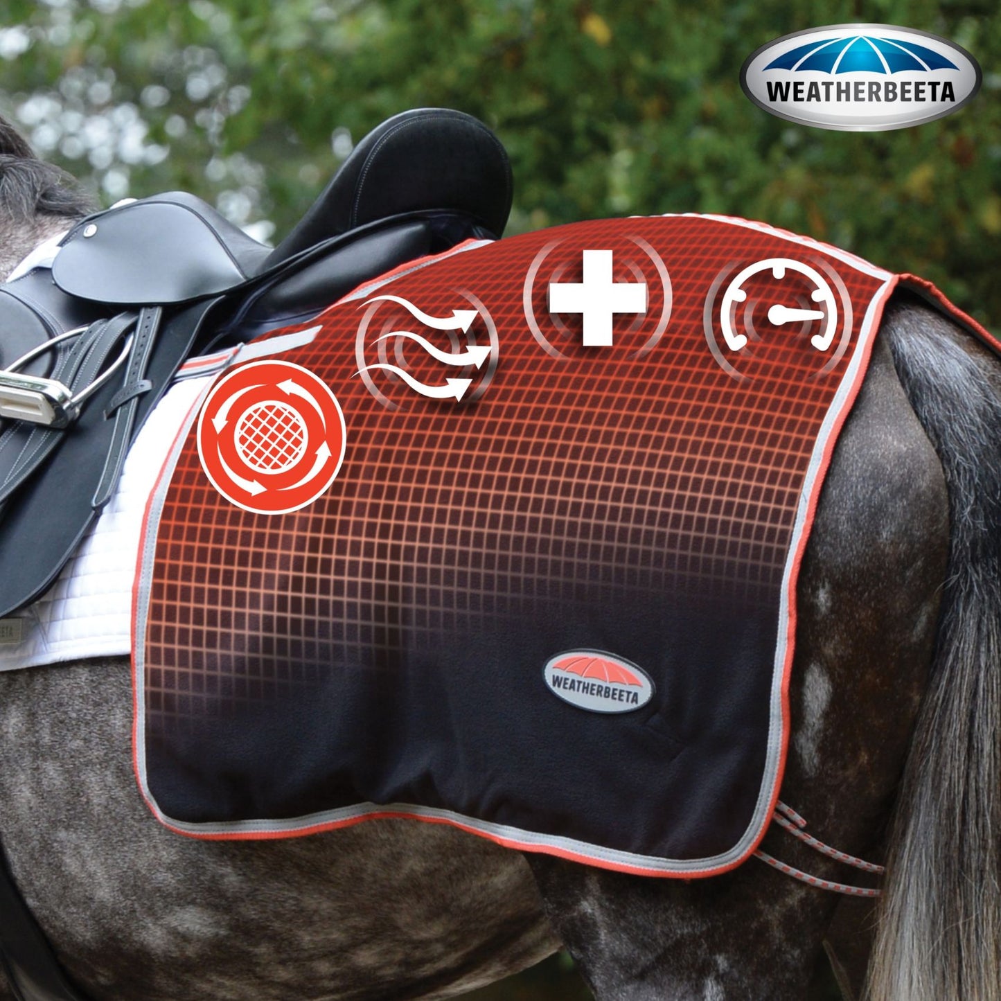 Weatherbeeta Therapy-Tec Quarter Sheet Black/Silver/Red