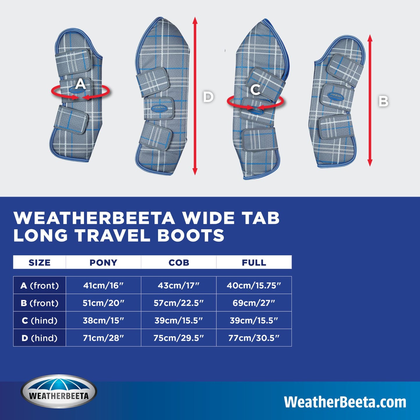 Weatherbeeta Wide Tab Long Travel Boots Circle Print