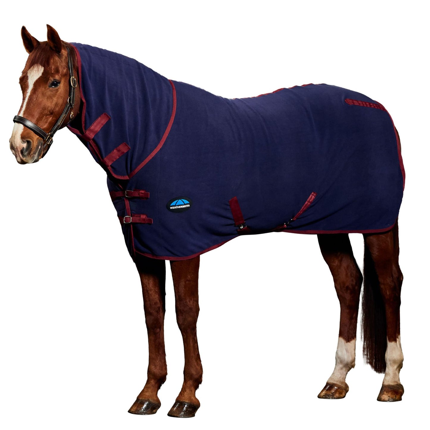 Weatherbeeta Anti-Static Fleece Cooler Combo Navy/Burgundy