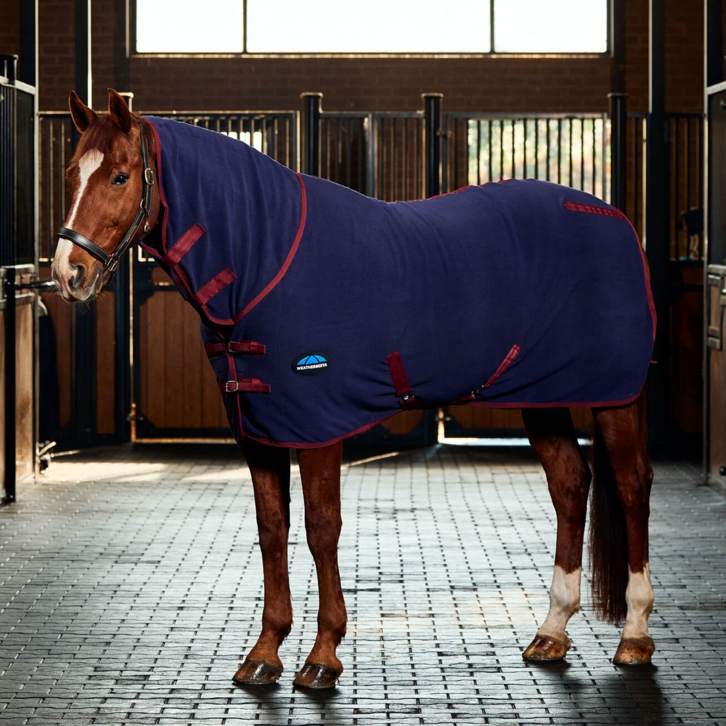 Weatherbeeta Anti-Static Fleece Cooler Combo Navy/Burgundy