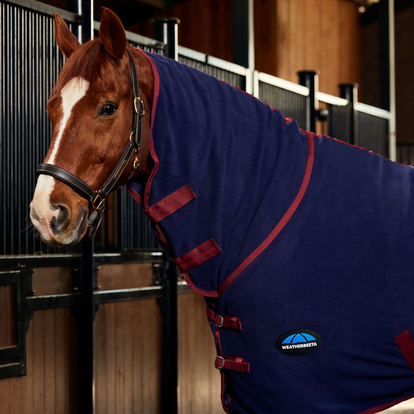 Weatherbeeta Anti-Static Fleece Cooler Combo Navy/Burgundy