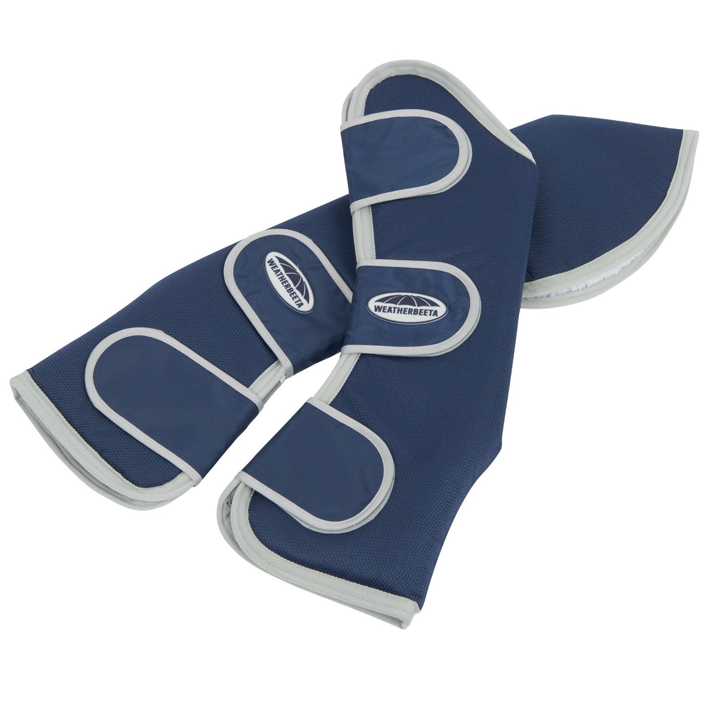 Weatherbeeta Wide Tab Long Travel Boots Navy/Silver