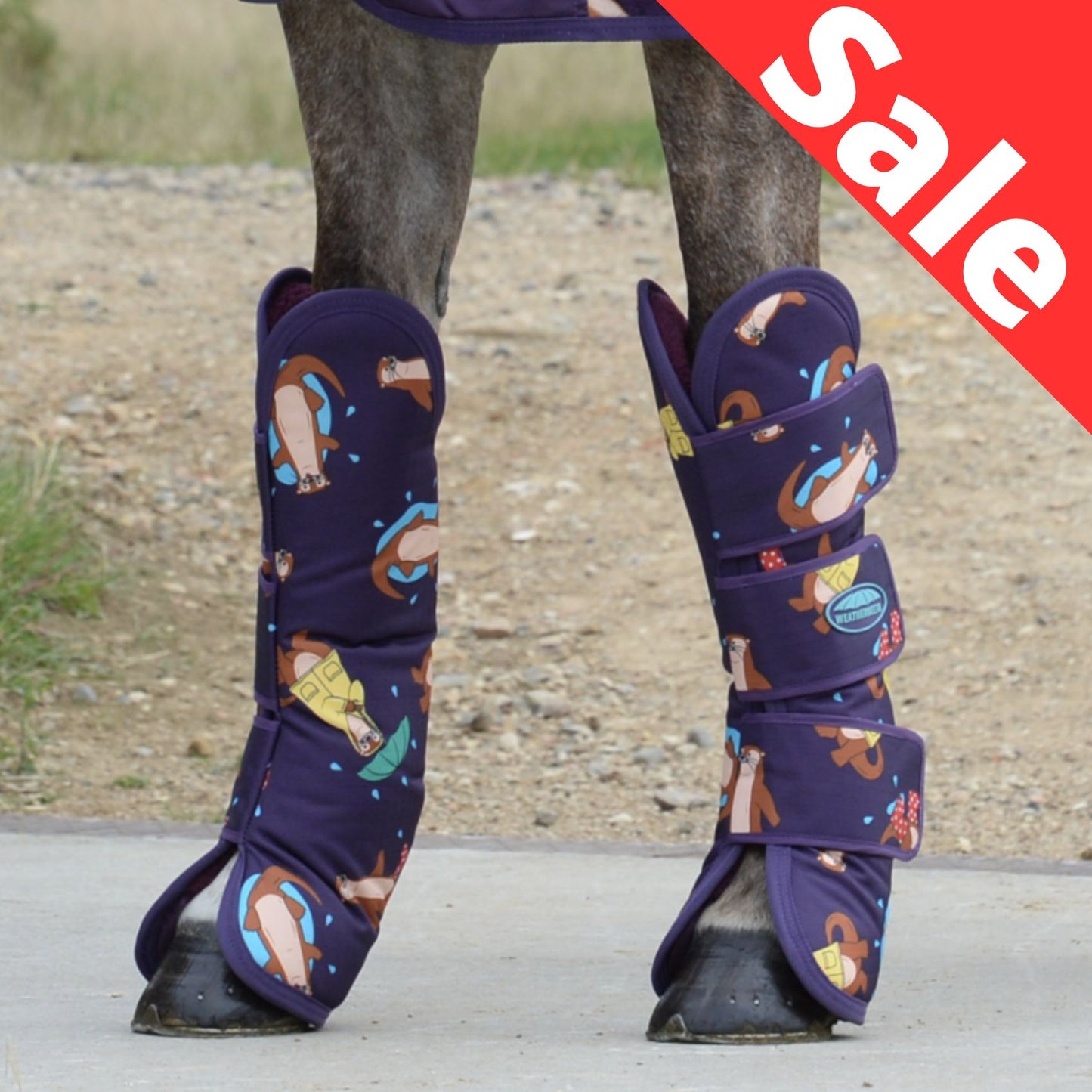 Weatherbeeta Wide Tab Long Travel Boots Otter Print