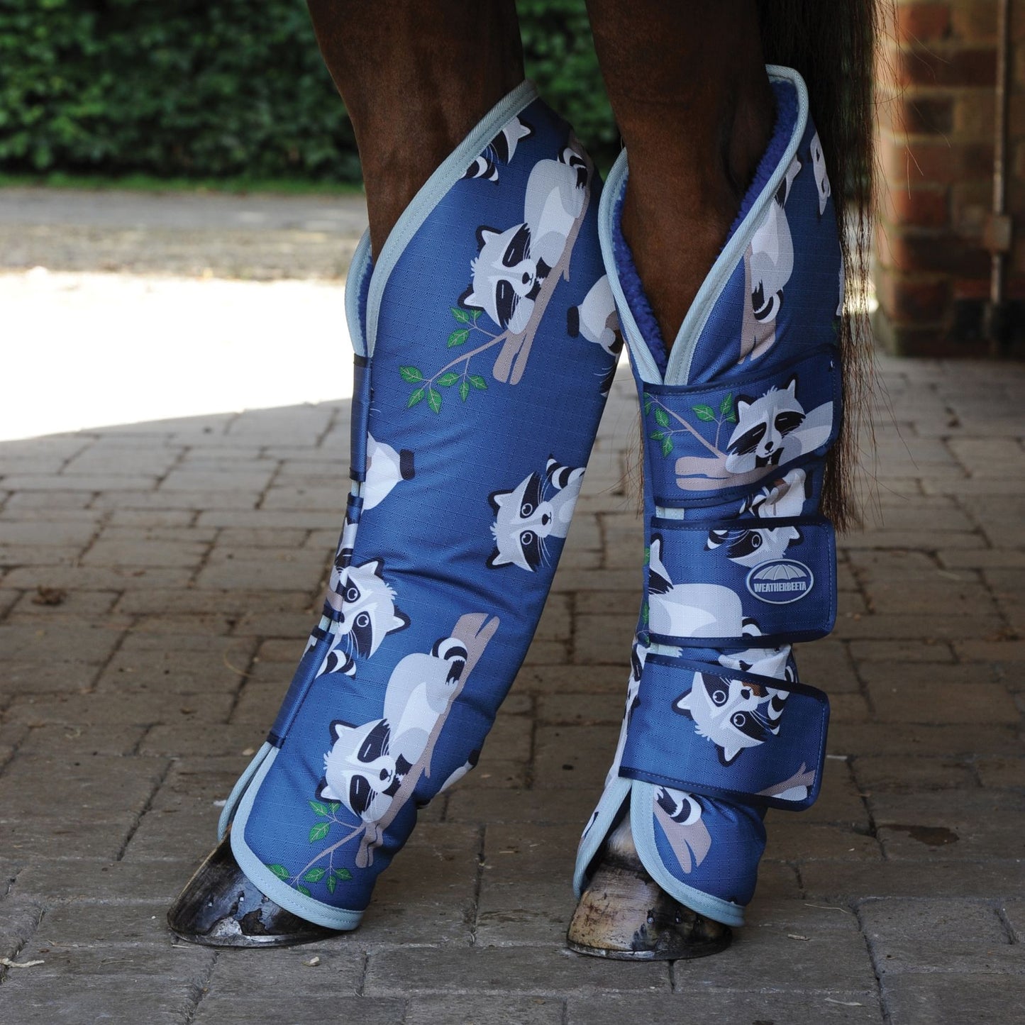 Weatherbeeta Wide Tab Long Travel Boots Racoon Print