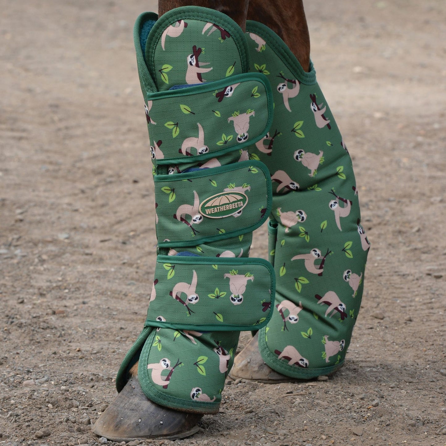 Weatherbeeta Wide Tab Long Travel Boots Sloth Print