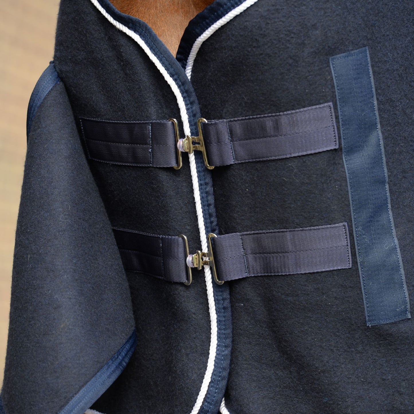 Weatherbeeta Wool Show Sheet with Chest Panel Navy/White