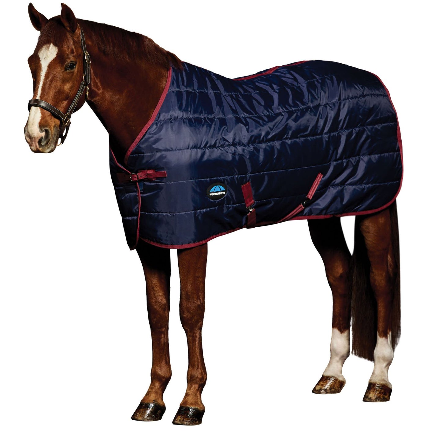 Weatherbeeta ComFiTec 210D Channel Quilt Stable 100g Navy/Burgundy