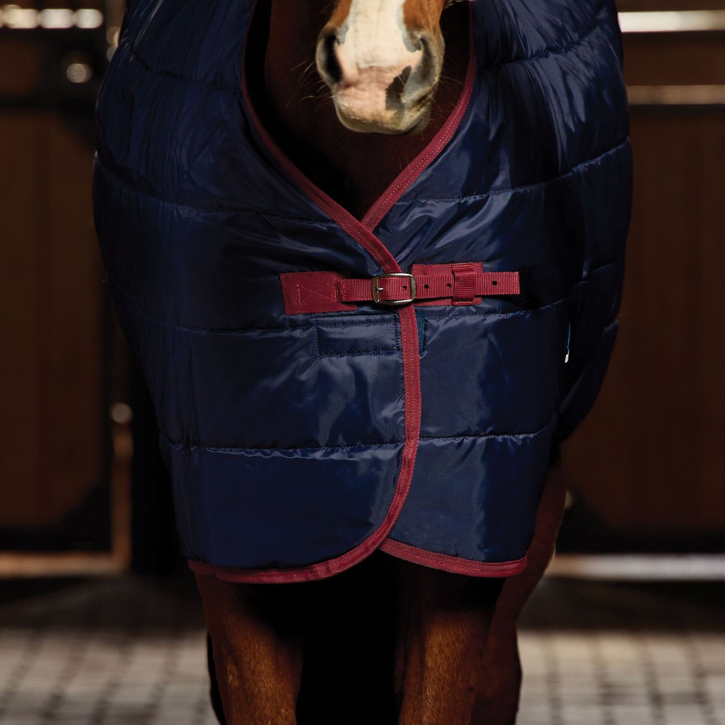 Weatherbeeta ComFiTec 210D Channel Quilt Stable 100g Navy/Burgundy