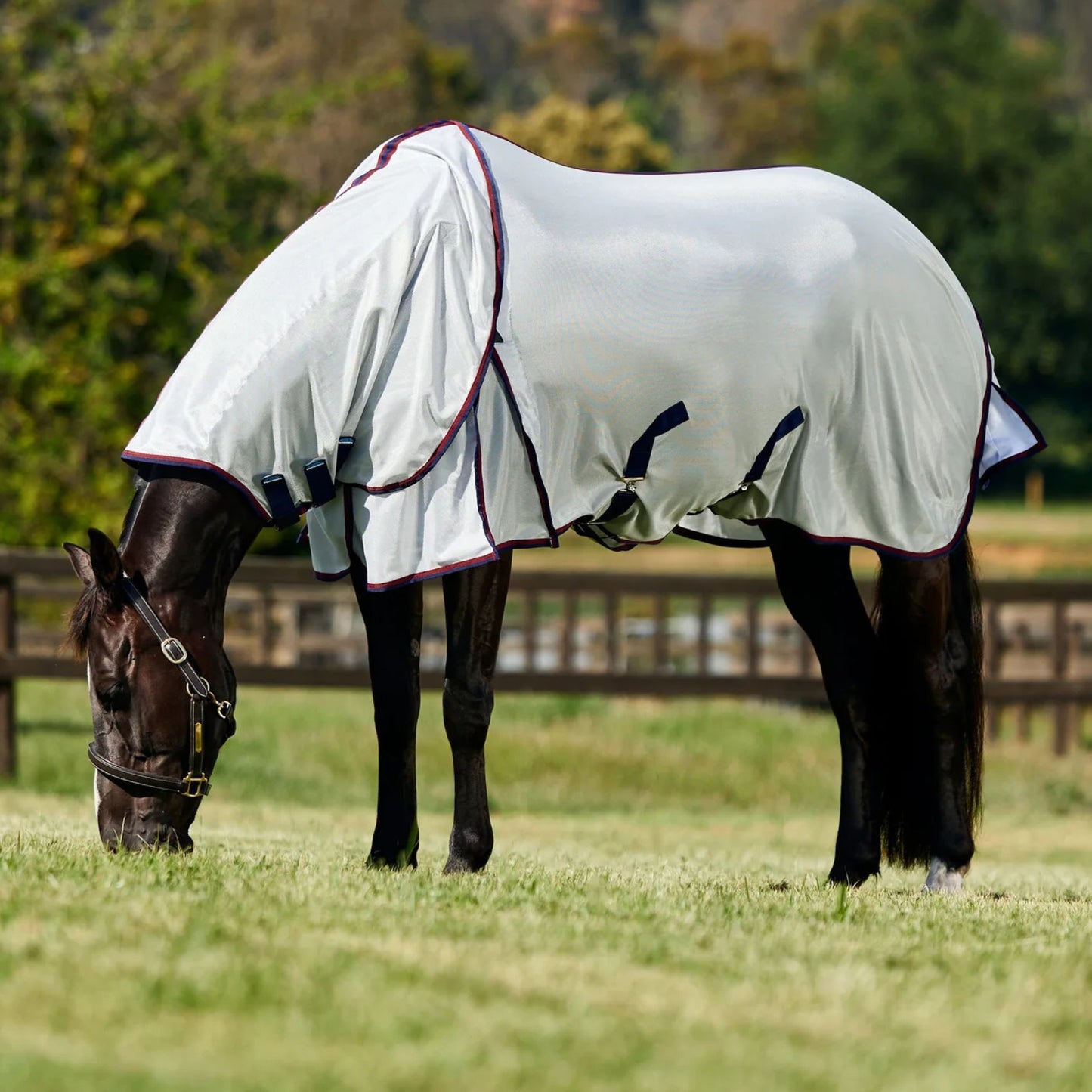 Weatherbeeta ComFiTec Airflow Fly Sheet Detach-A-Neck Grey/Navy/Burgundy