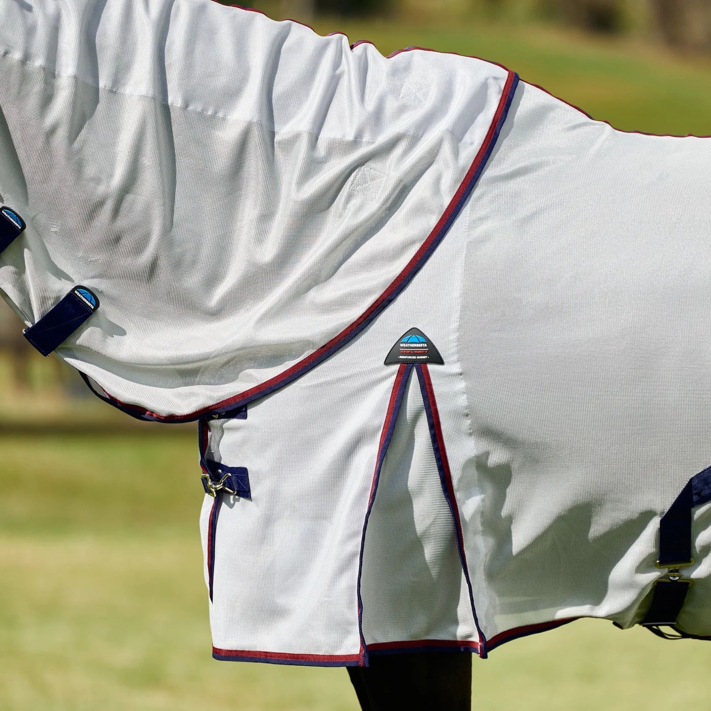 Weatherbeeta ComFiTec Airflow Fly Sheet Detach-A-Neck Grey/Navy/Burgundy