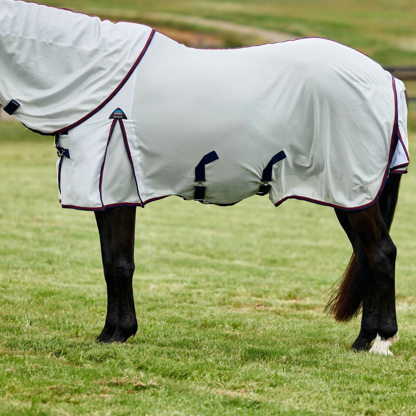 Weatherbeeta ComFiTec Airflow Fly Sheet Detach-A-Neck Grey/Navy/Burgundy