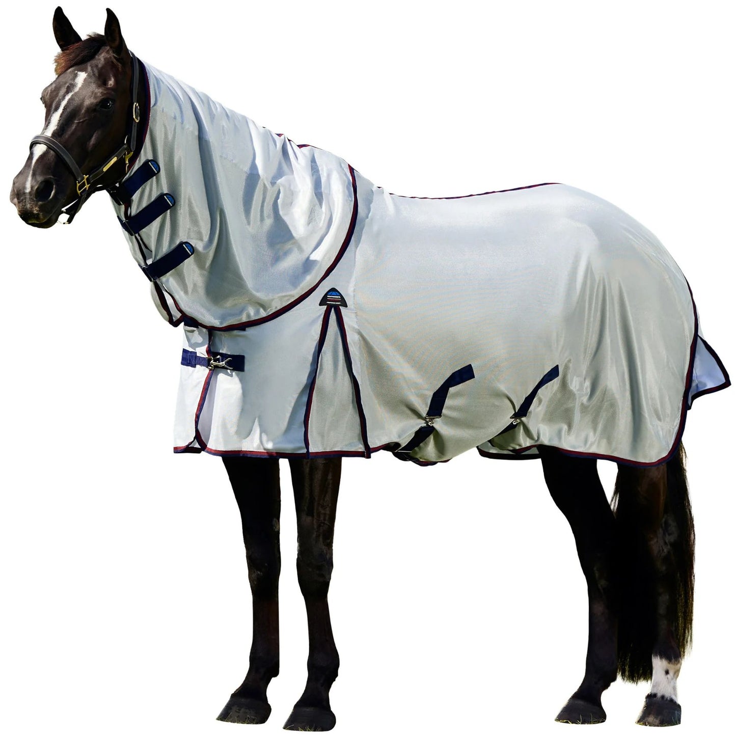 Weatherbeeta ComFiTec Airflow Fly Sheet Detach-A-Neck Grey/Navy/Burgundy
