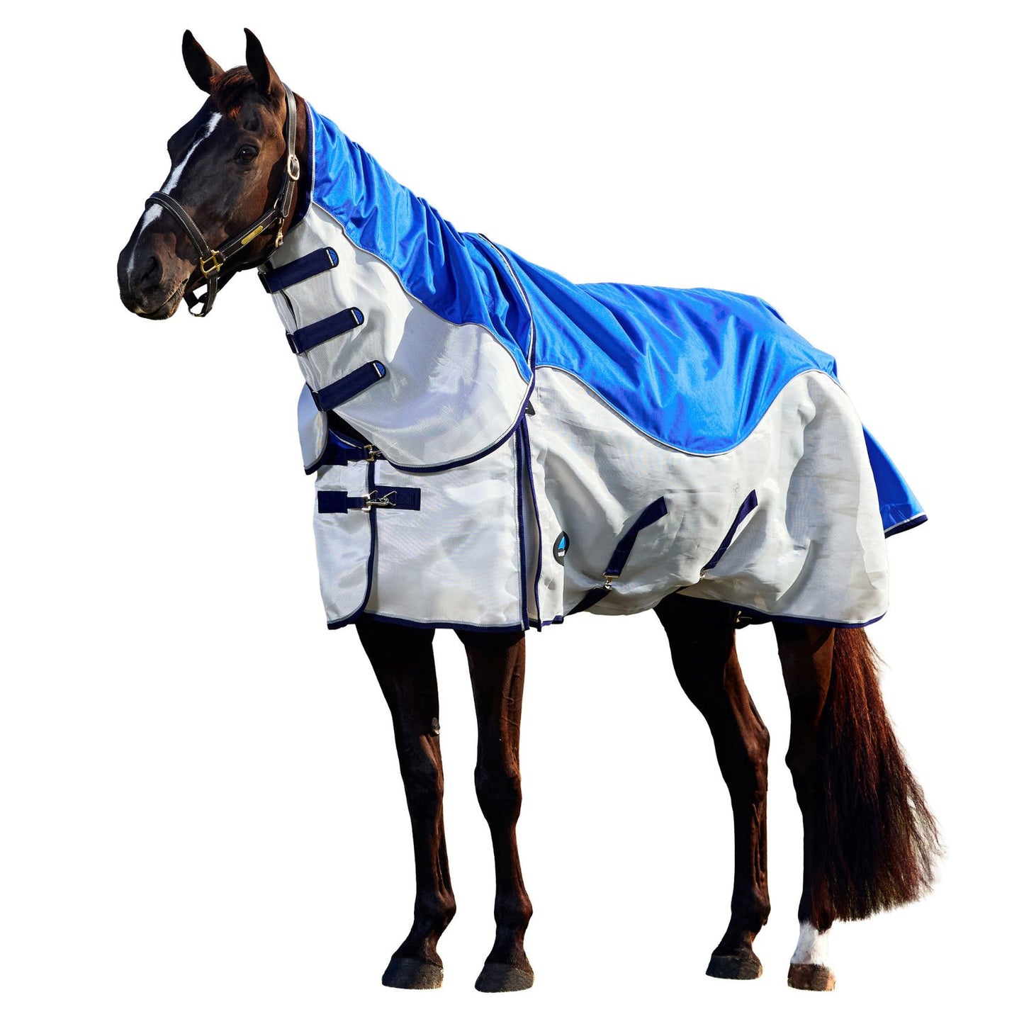 Weatherbeeta ComFiTec Duo Shield Detach-A-Neck Blue/Silver/Navy