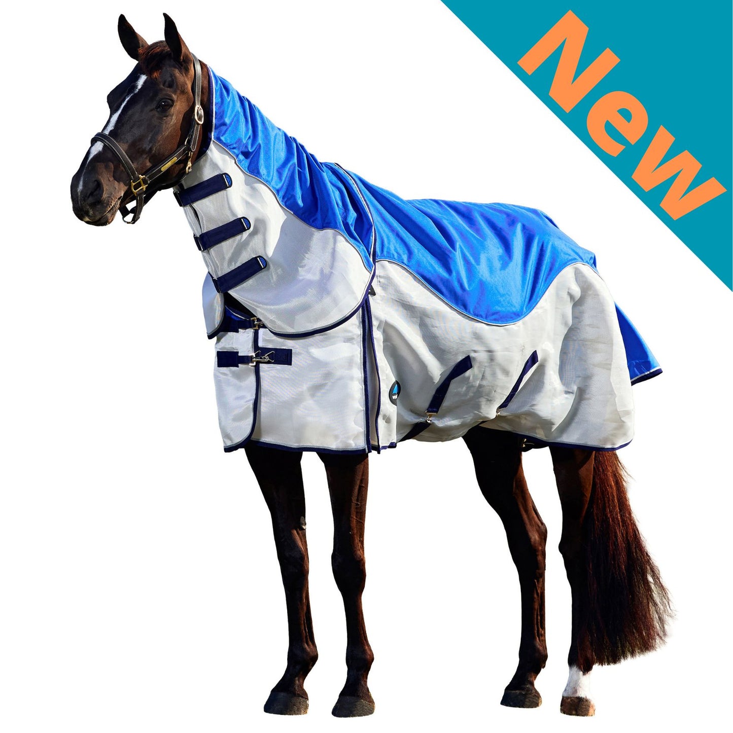 Weatherbeeta ComFiTec Duo Shield Detach-A-Neck Blue/Silver/Navy