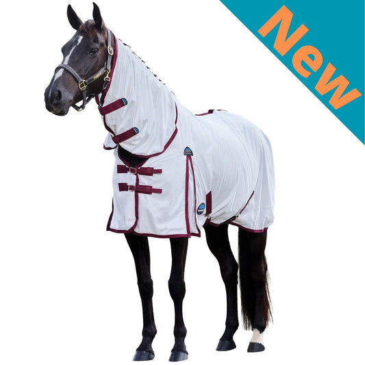 Weatherbeeta ComFiTec Essential Fly Sheet Combo White/Burgundy