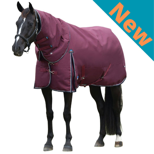 Weatherbeeta ComFiTec Essential Turnout Detach-A-Neck 220g Burgundy/Navy