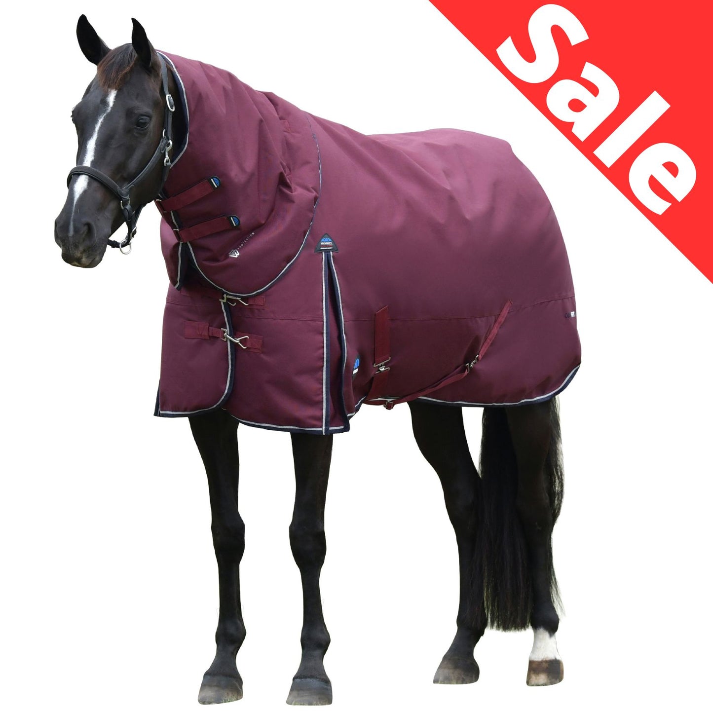 Weatherbeeta ComFiTec Essential Turnout Detach-A-Neck 220g Burgundy/Navy