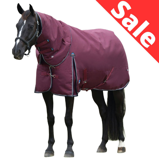 Weatherbeeta ComFiTec Essential Turnout Detach-A-Neck 220g Burgundy/Navy