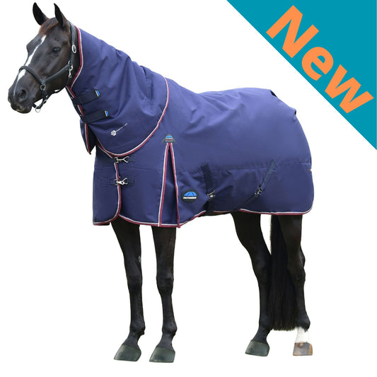 Weatherbeeta ComFiTec Essential Turnout Detach-A-Neck 50g Navy/Burgundy