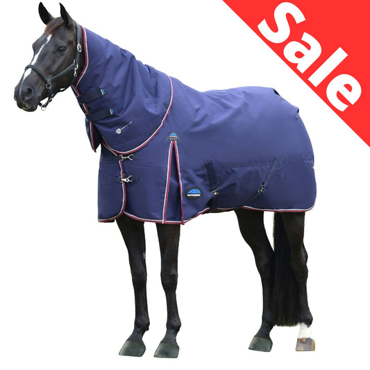 Weatherbeeta ComFiTec Essential Turnout Detach-A-Neck 50g Navy/Burgundy